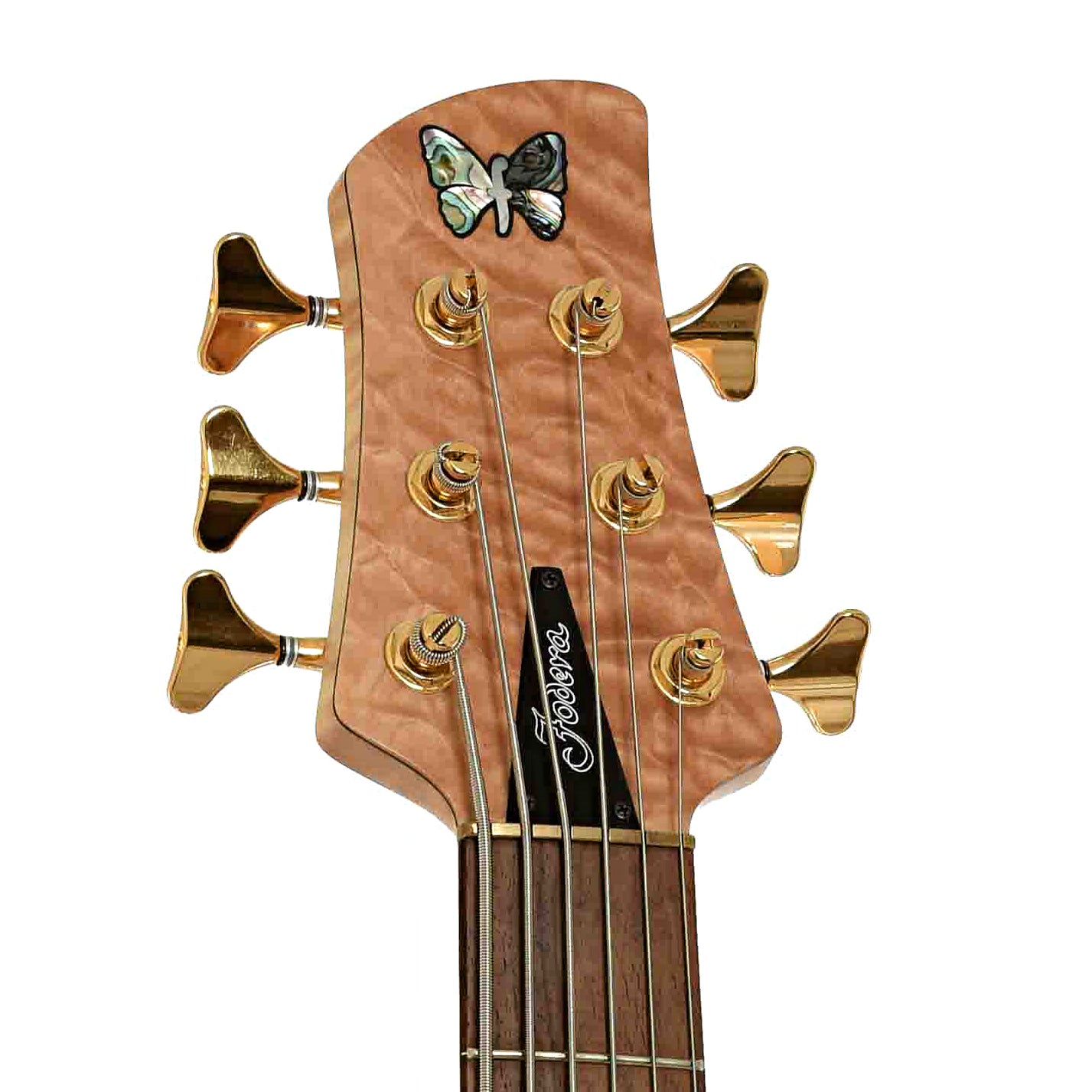 Headstock of Fodera Monarch Elite 6 6-String Electric Bass