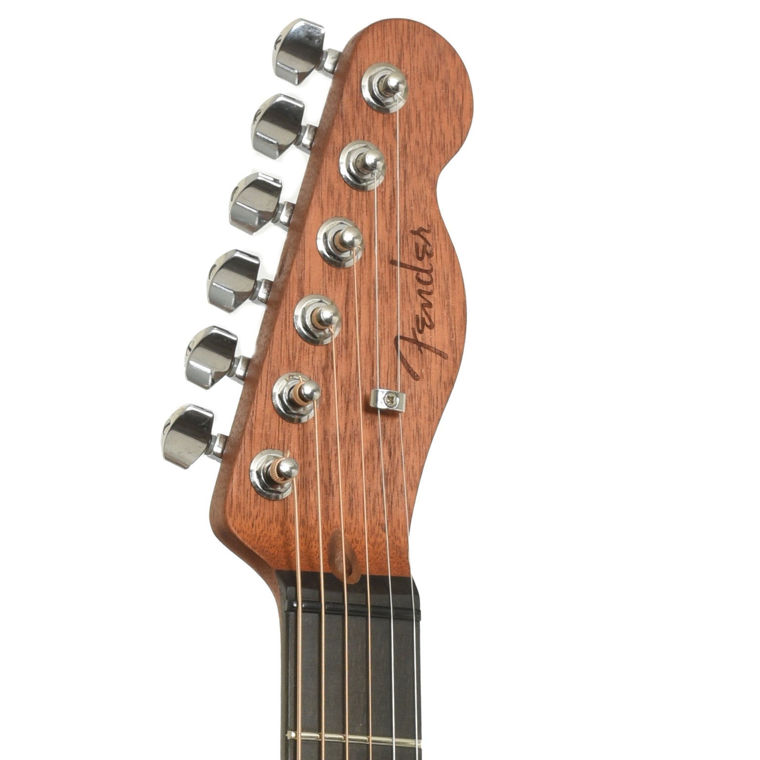 Headstock of Fender Acoustasonic Telecaster Acoustic-Electric Guitar 
