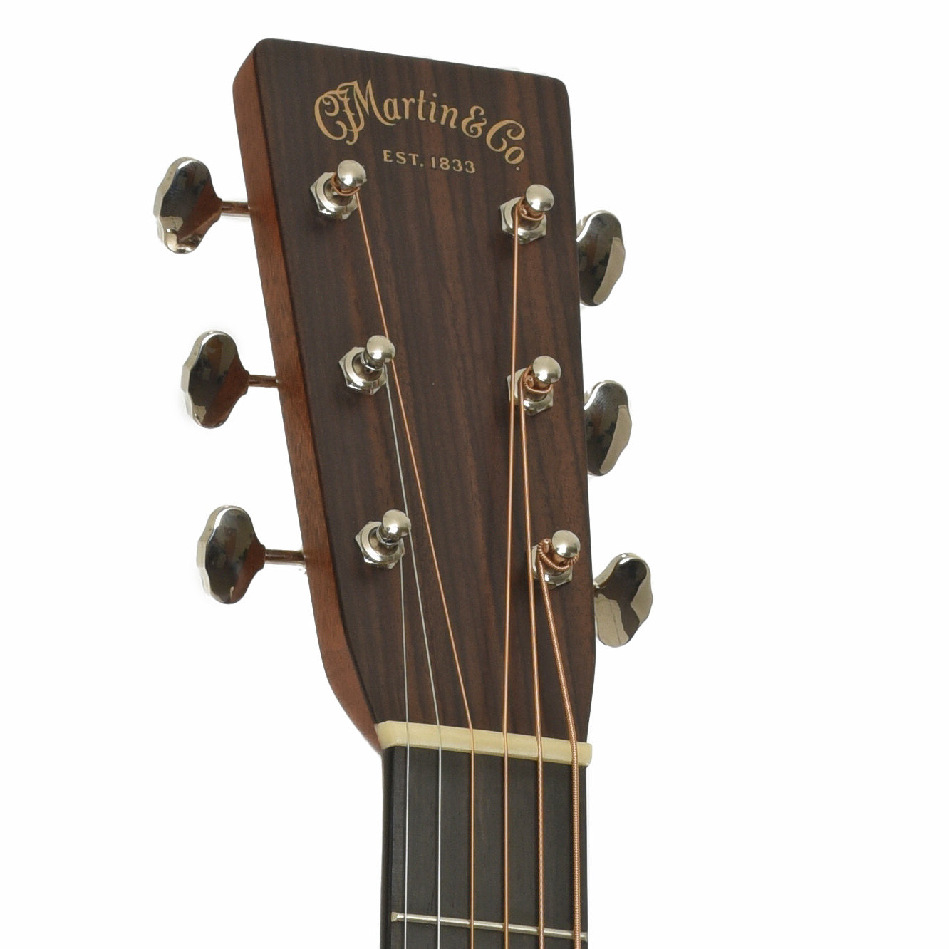 Headstock of Martin D-28L Lefthanded Acoustic Guitar
