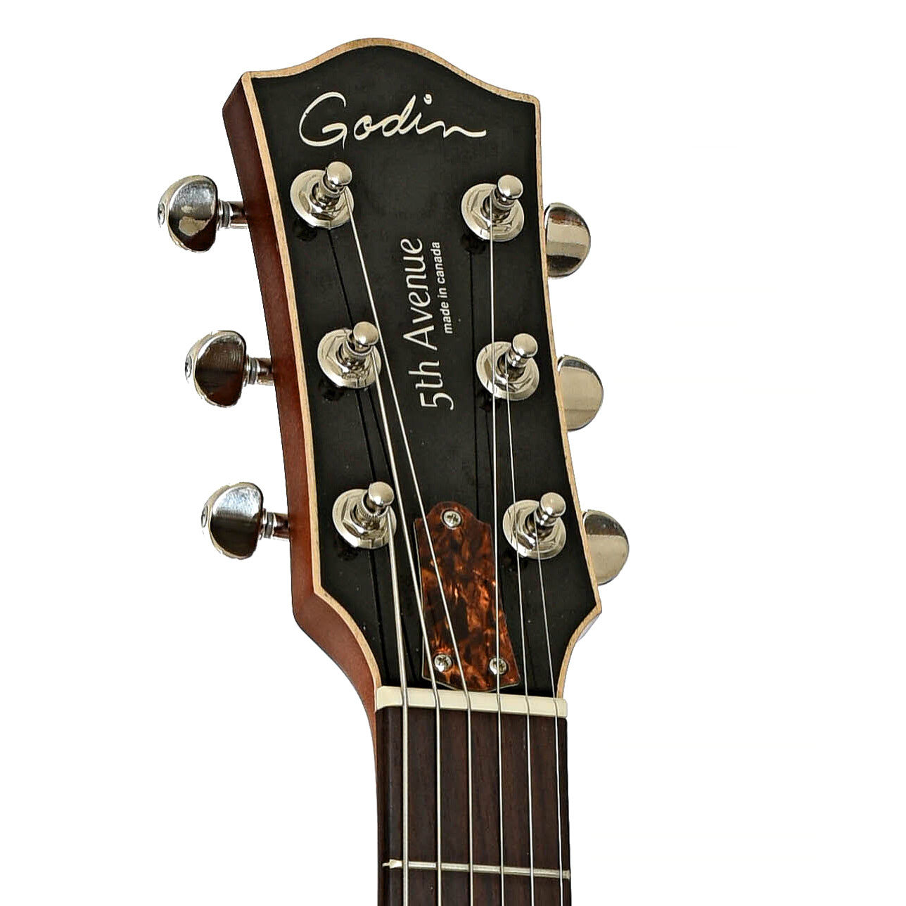 Headstock of Godin 5th Ave. Kingpin CW Kingpin II HB Guitar 