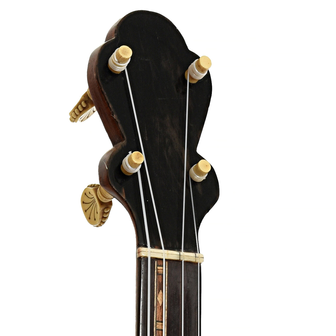 Headstock of Celebrated Benary Open Back Banjo 