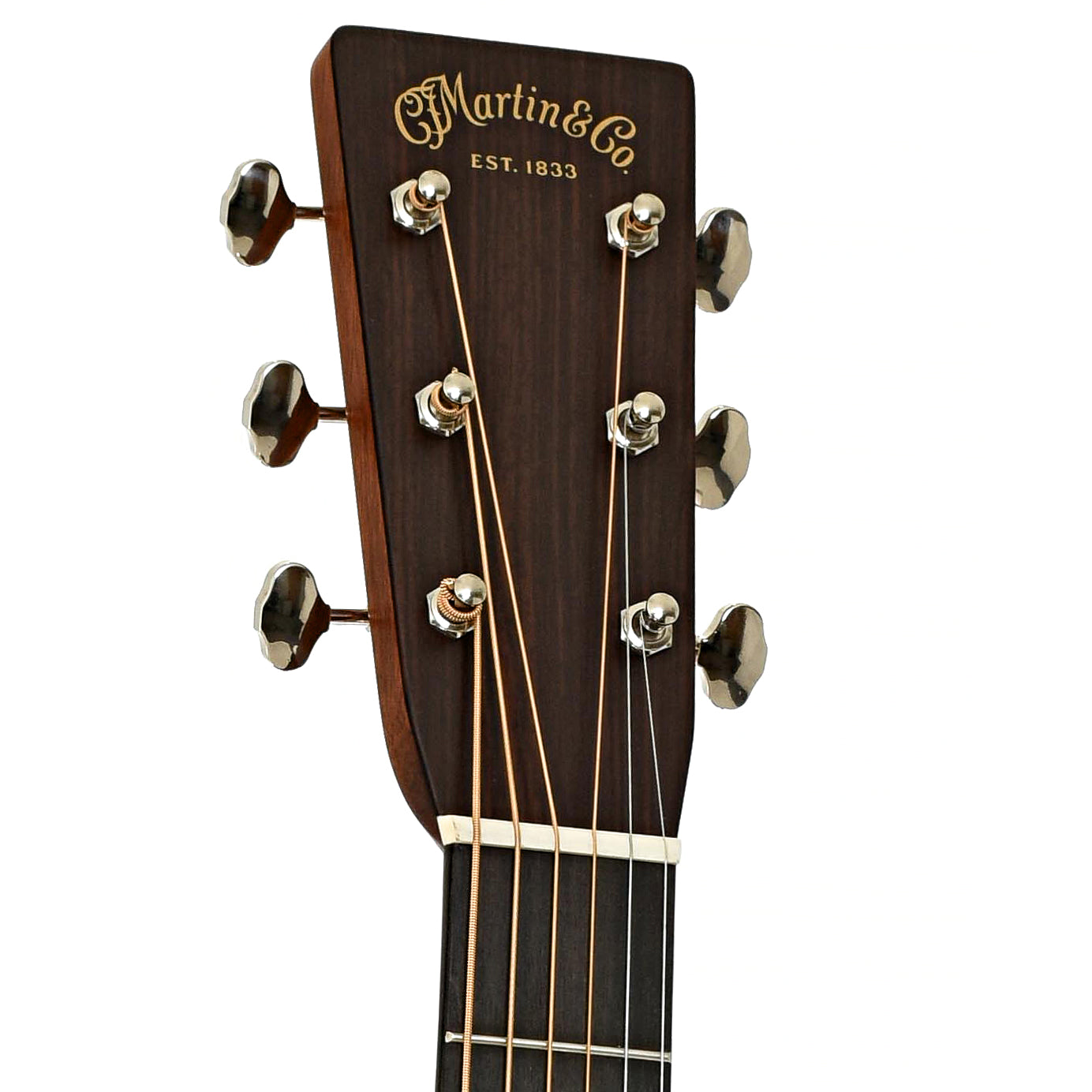 Headstock of Martin D-28 Satin Acoustic Guitar
