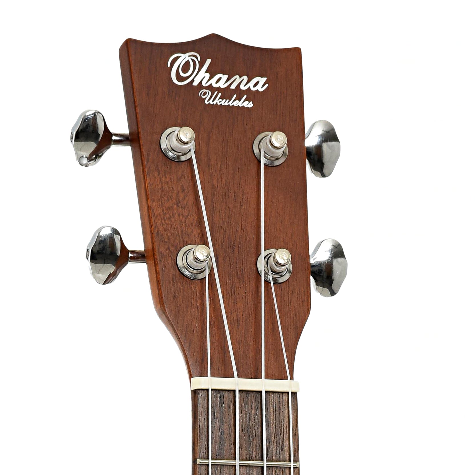 Headstock of Ohana Vintage TK-38 Premium-Grade Mahogany Tenor Ukulele