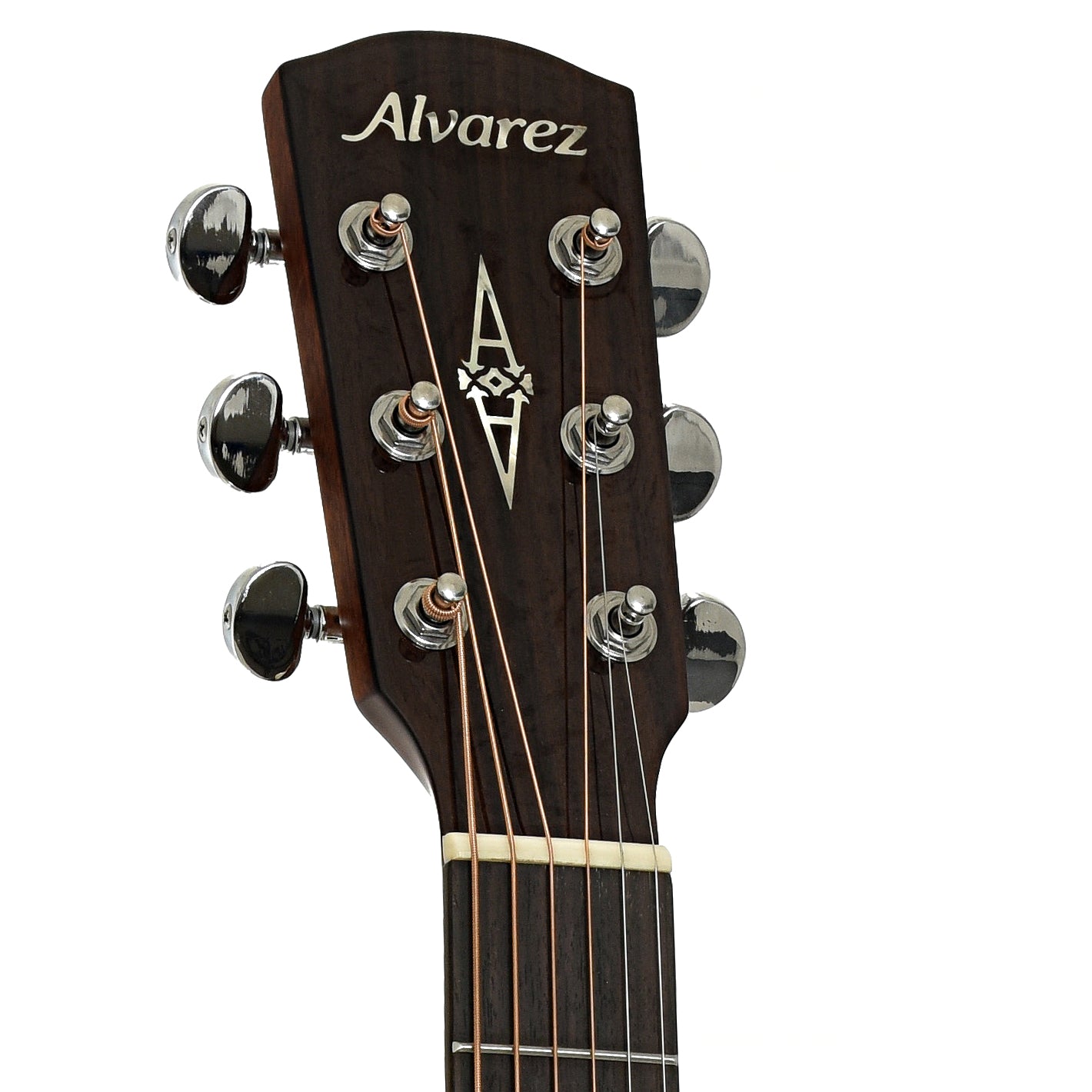 Headstock of Alvarez Artist Series AF70E OM Acoustic-Electric Guitar