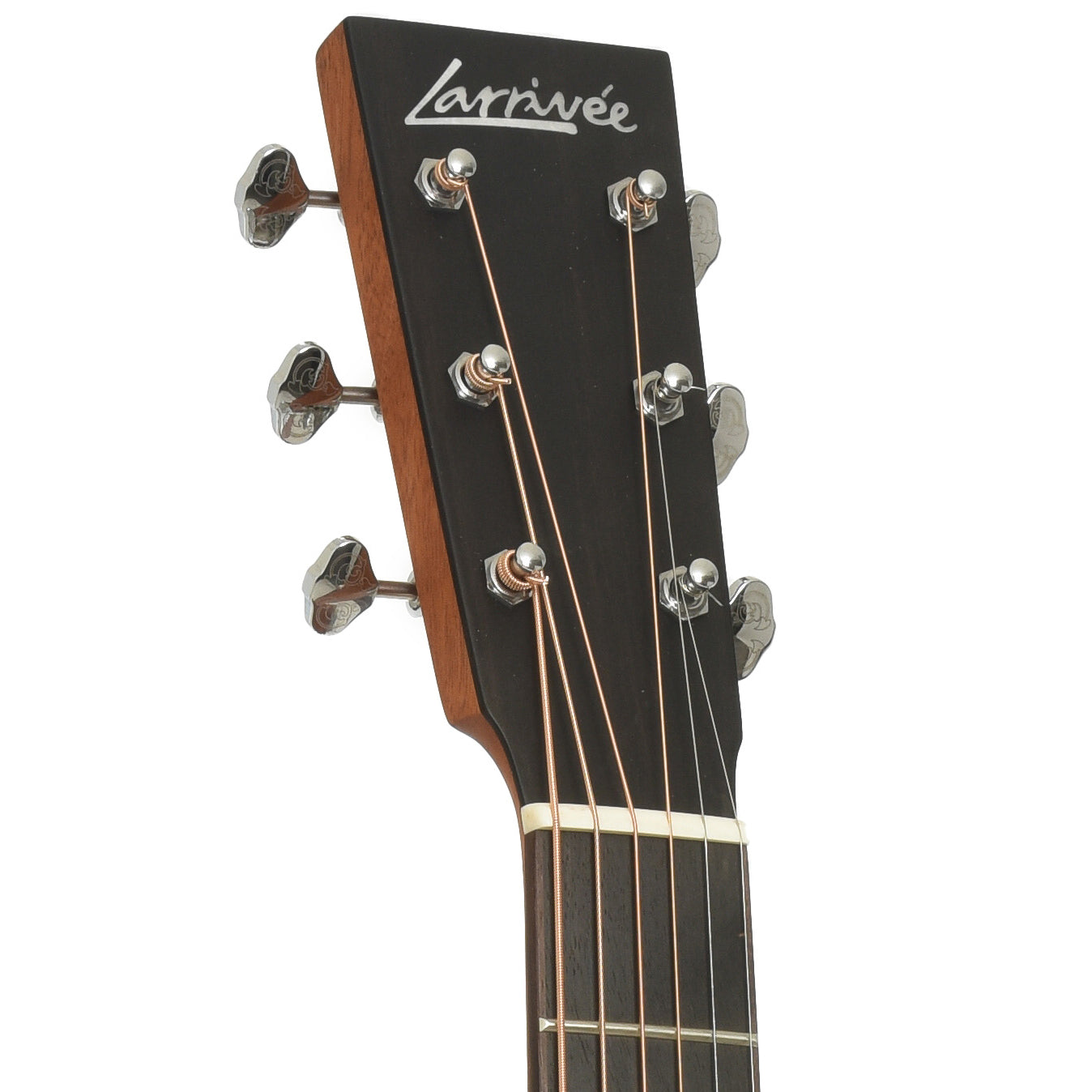 Headstock of Larrivee Simple 6 D Dreadnought Acoustic Guitar