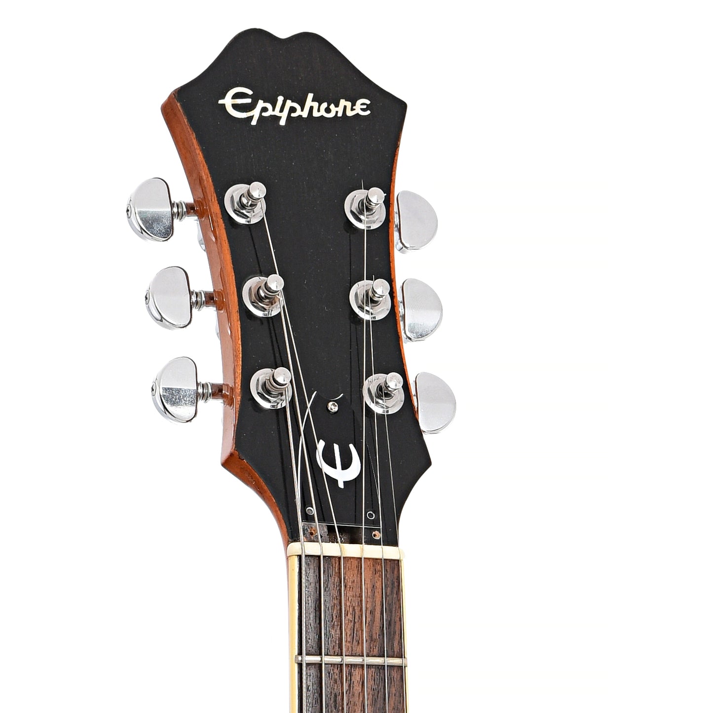 Front headstock of Epiphone Casino Natural Hollowbody Guitar (1995)