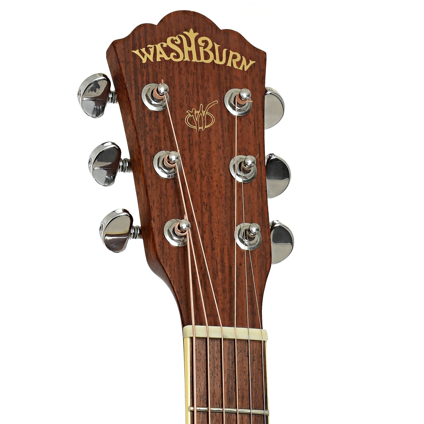 Headstock of Washburn WD32S D-Size Acoustic Guitar