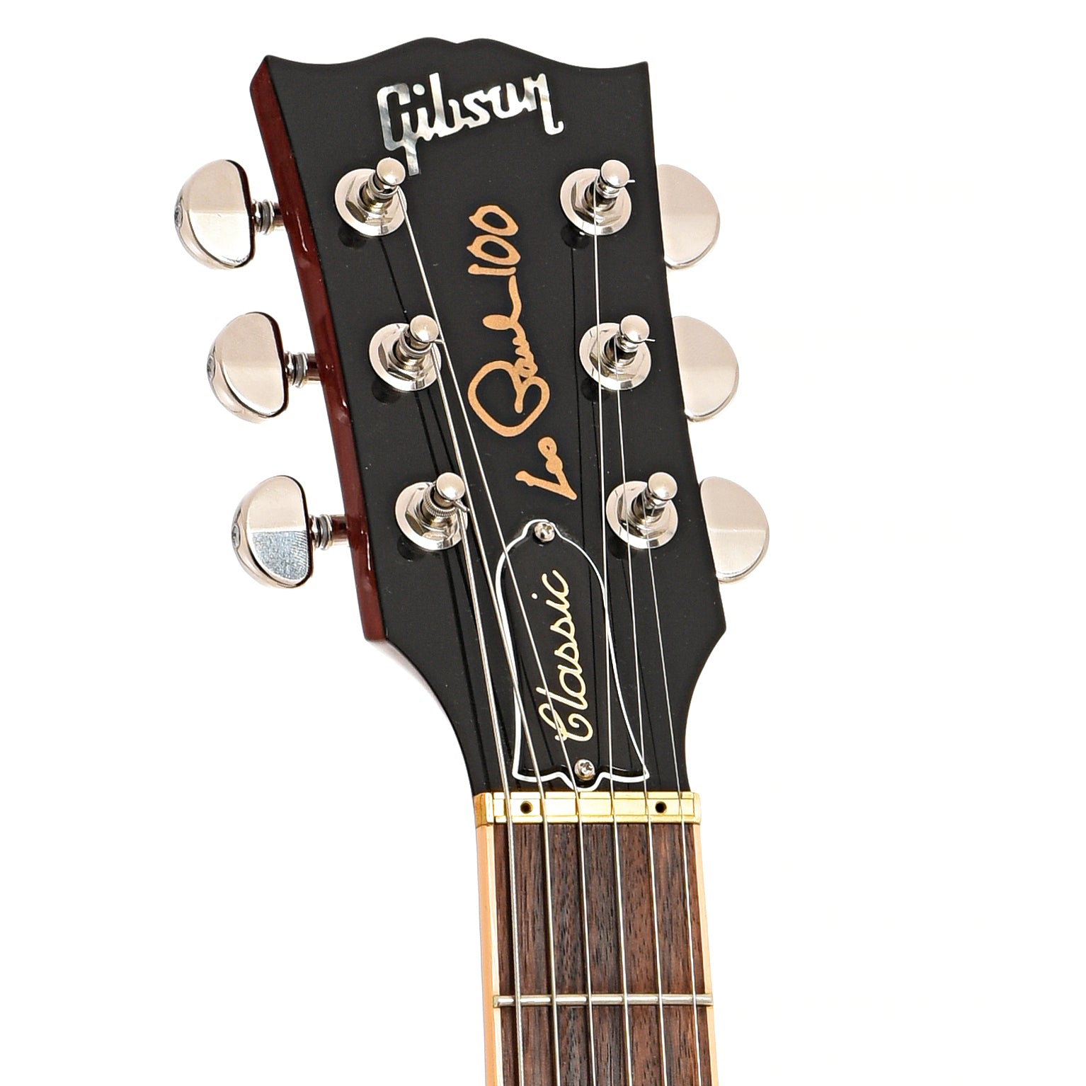 Front headstock of Gibson Les Paul Classic 100 