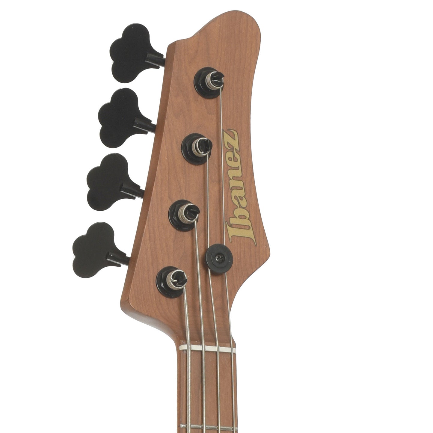Headstock of Ibanez Mode MDM1300 Electric Bass, Natural Stained Amber Burst