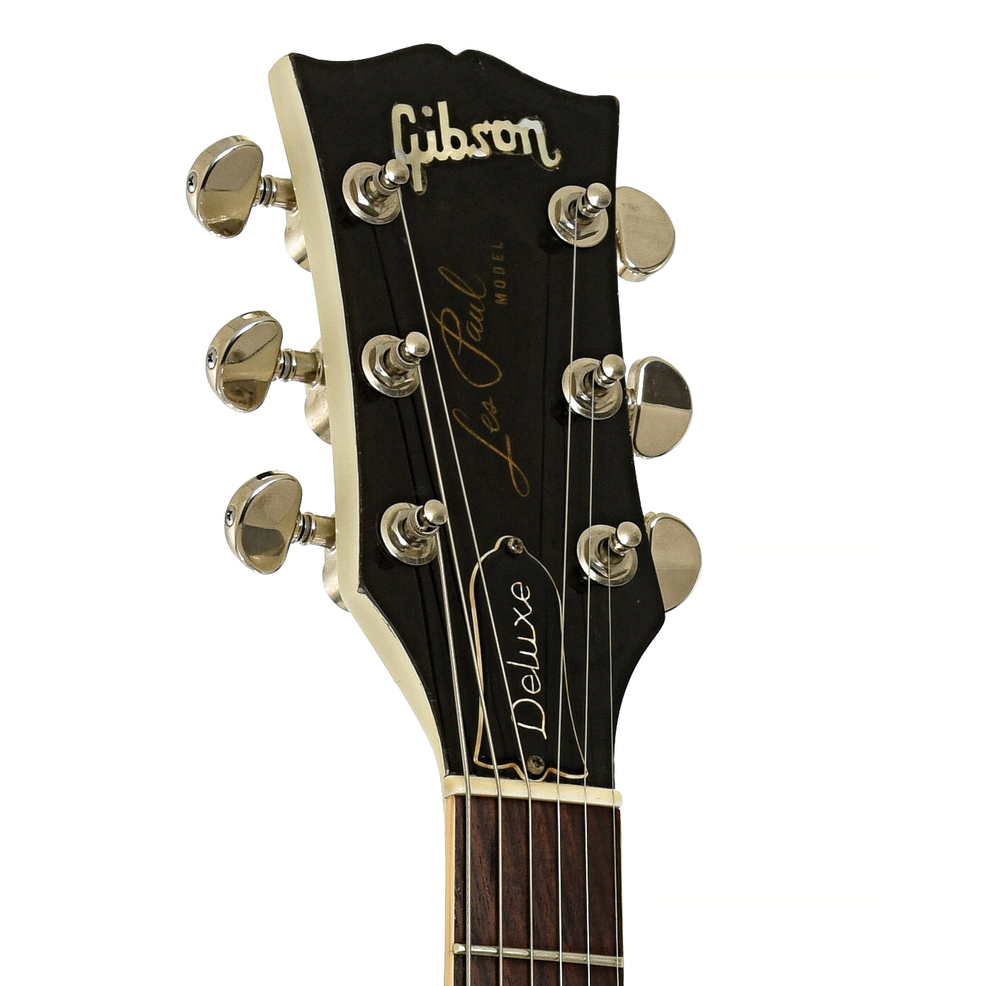 Headstock of Gibson Les Paul Deluxe Electric Guitar