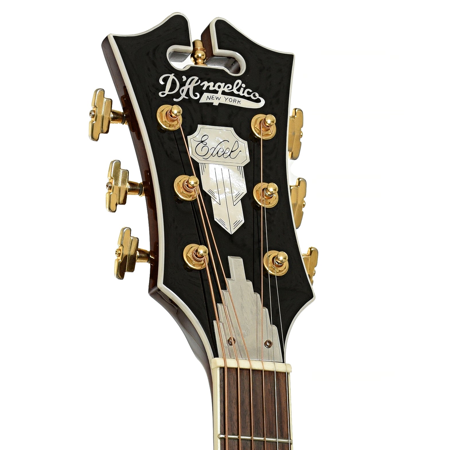 Headstock of D'Angelico Brooklyn DAASD400 Natural Acoustic Guitar