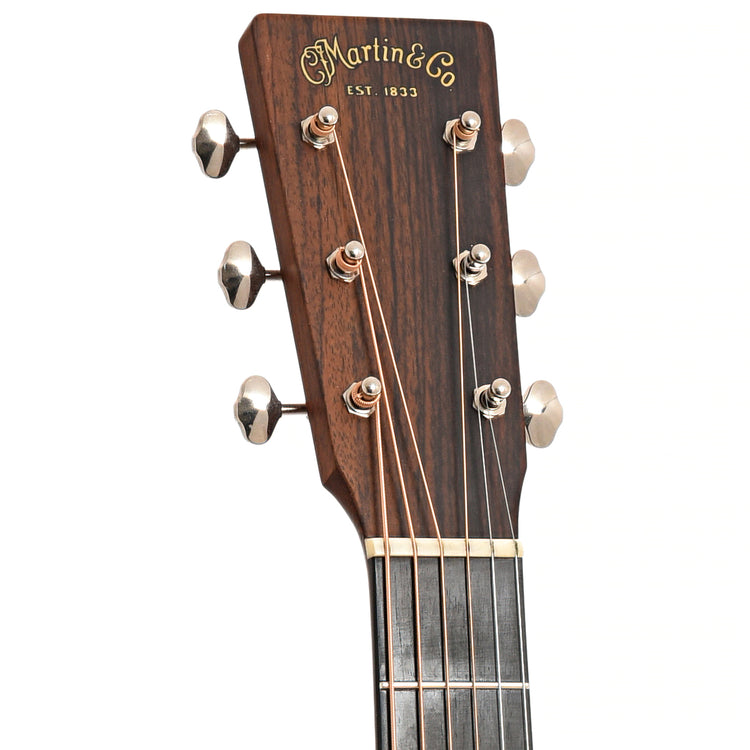 Front headstock of 2014 Martin OM-21 Acoustic 