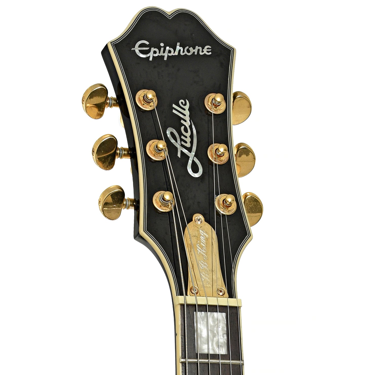 Headstock of Epiphone Lucille Hollowbody Electric Guitar