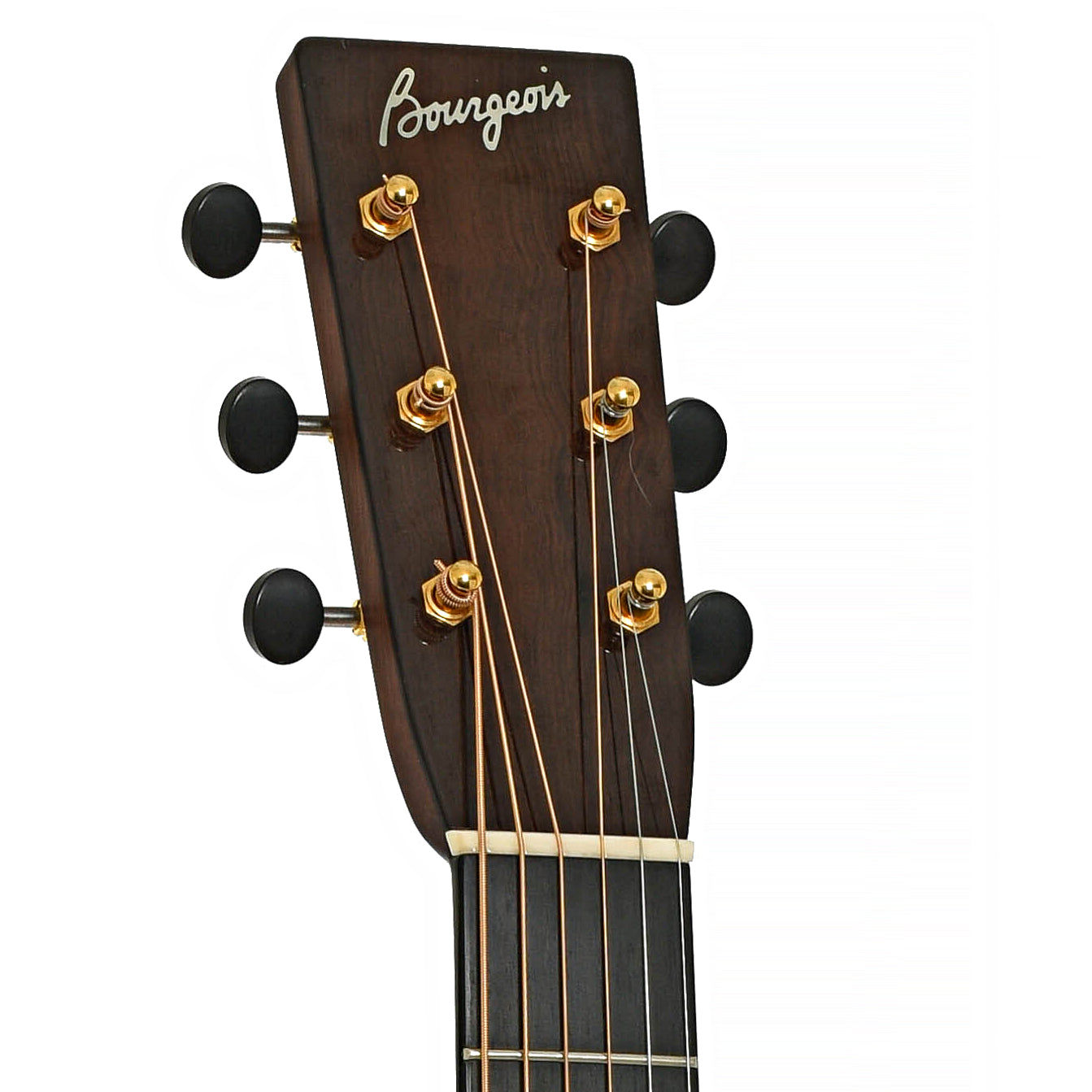 Headstock of Bourgeois The Soloist OMC Acoustic Guitar 
