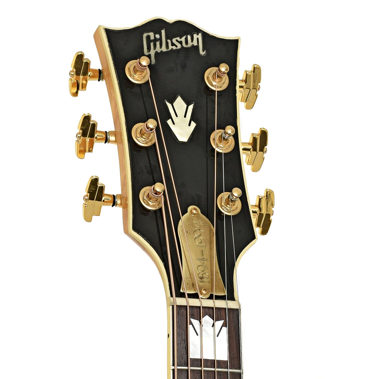 Headstock of Gibson J-200 Commemorative Limited Edition Acoustic Guitar