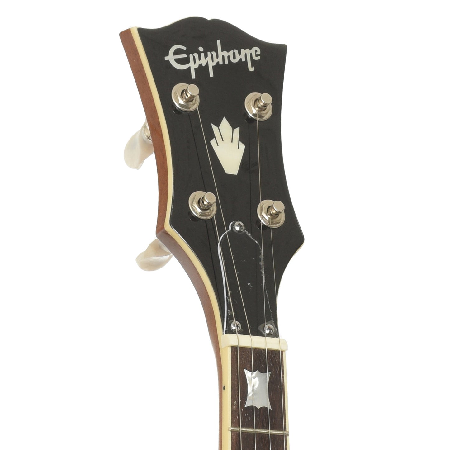 Headstock of Epiphone Mastertone Bowtie Openback Banjo   