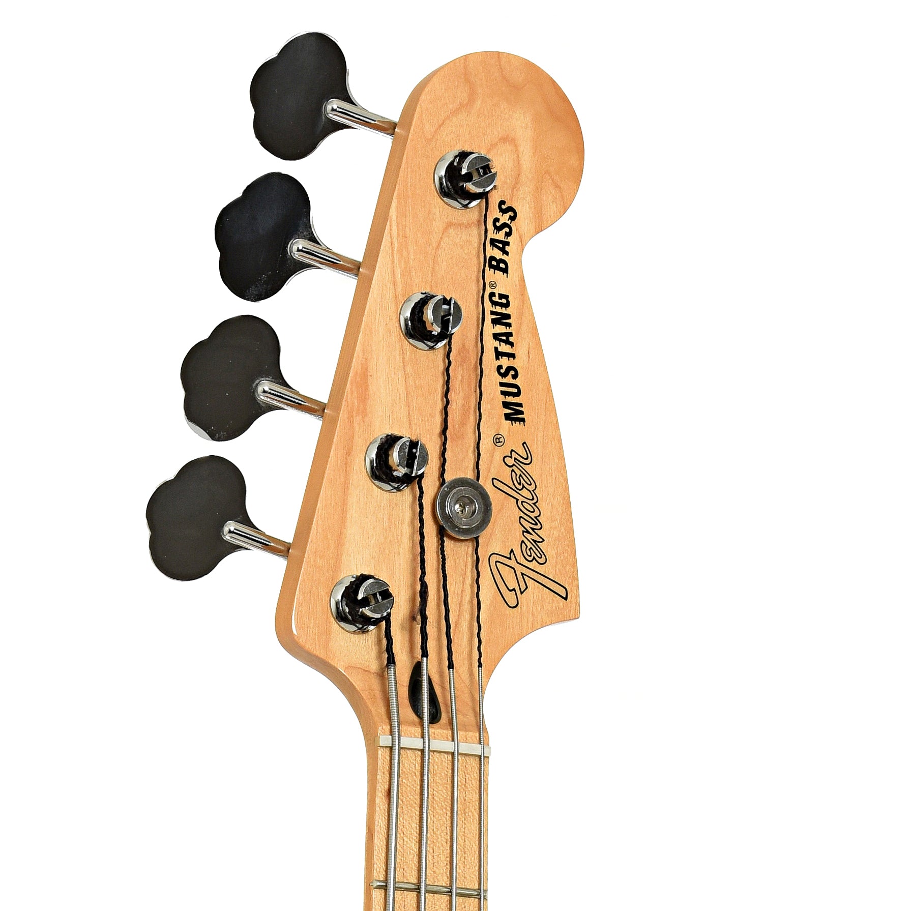 Headstock of Fender Player Mustang PJ Electric Bass