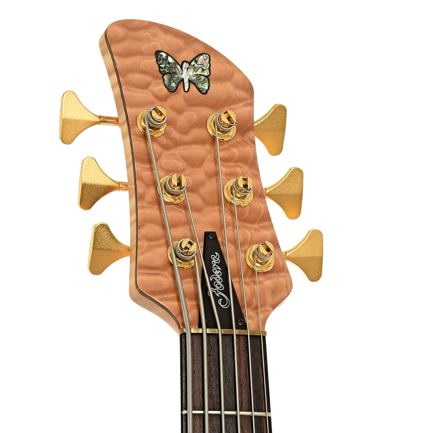 Headstock of Fodera Emperor II Elite Singlecut 6-String Electric Bass