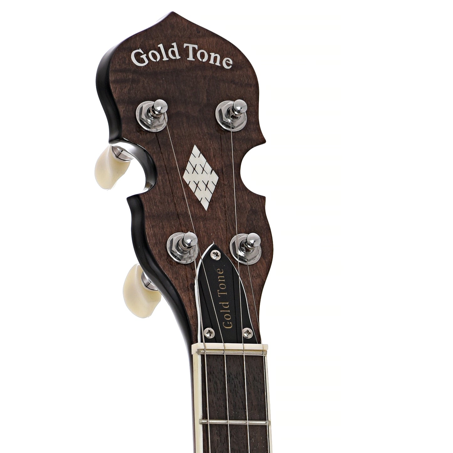 Front headstock of Gold Tone BG-Mini Resonator Banjo
