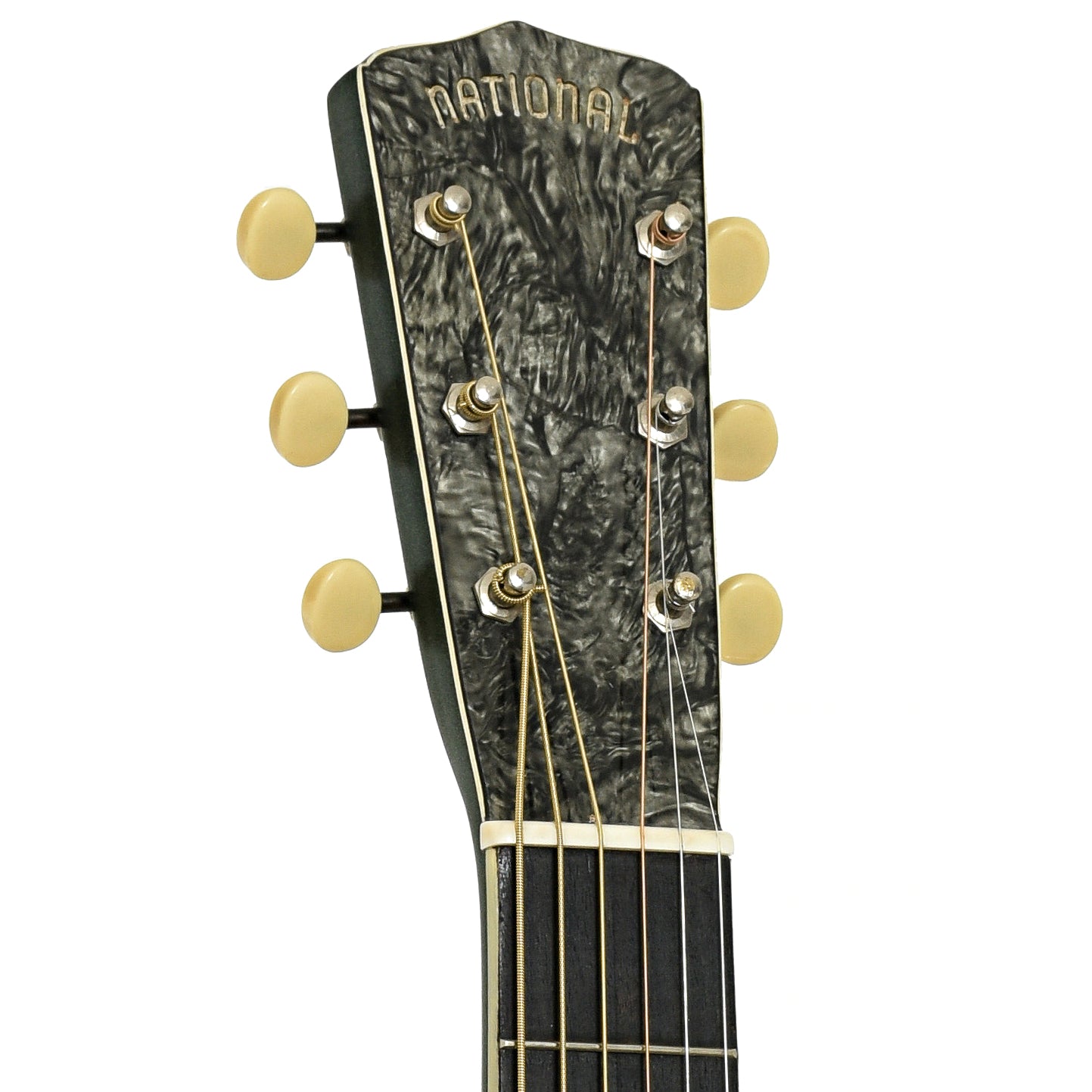 Headstock of National Tricone Exploding Palm Tree Resonator Guitar