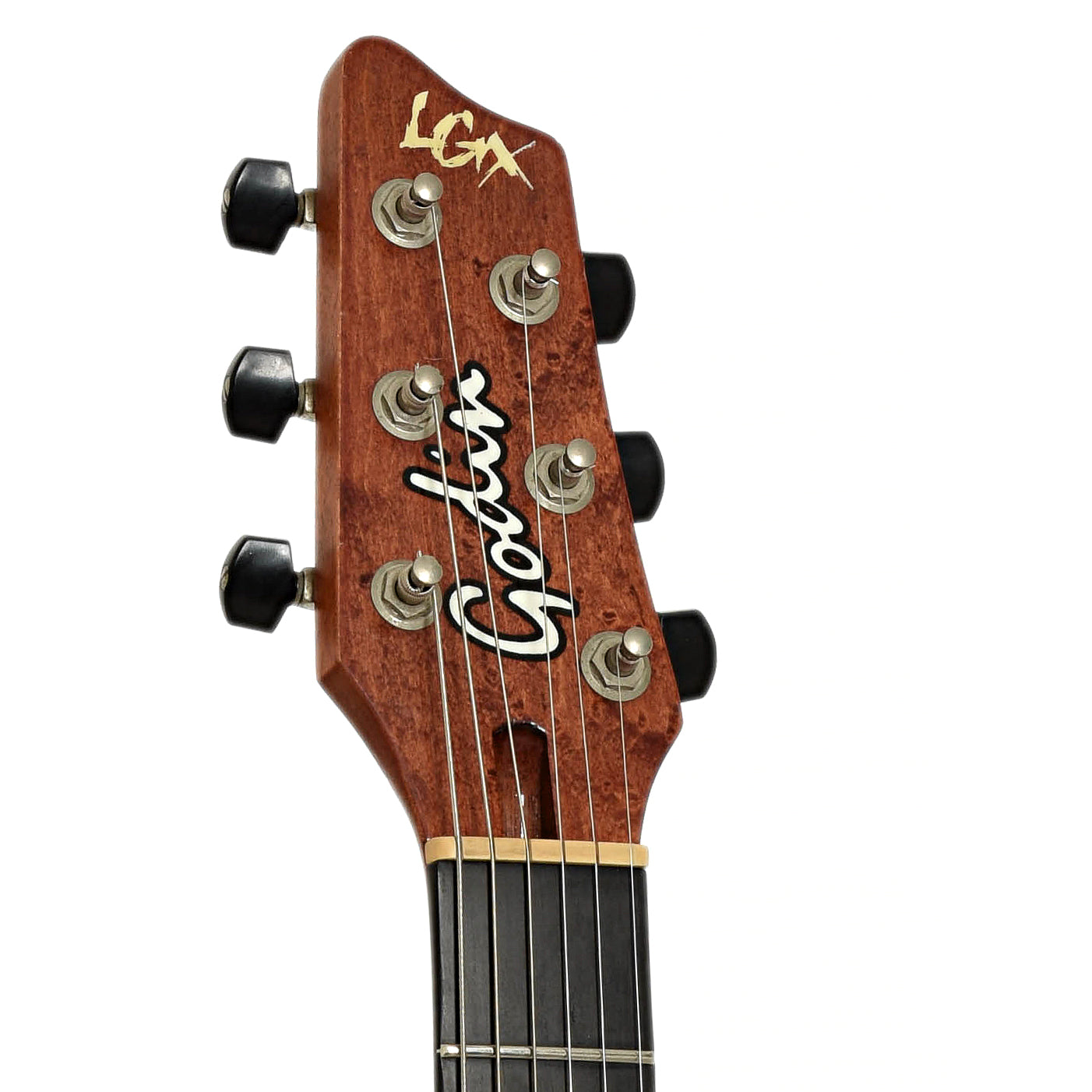 Headstock of Godin LGX-SA with Synth Access Electric Guitar 
