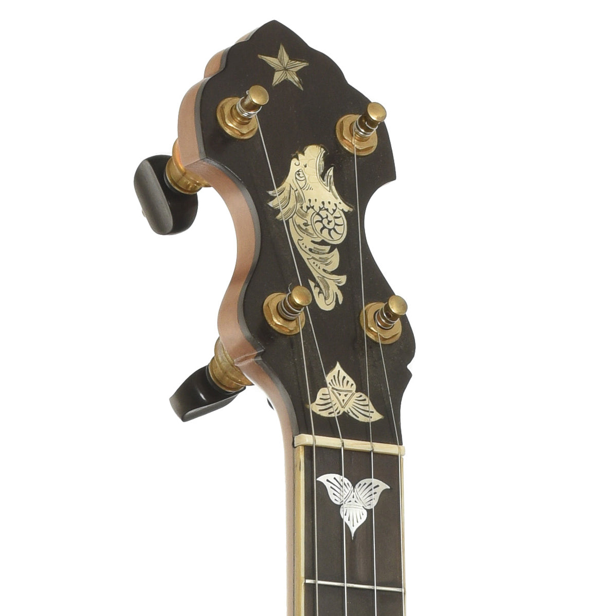 Headstock of A.C. Fairbanks Whyte Laydie No.2 Openback Banjo