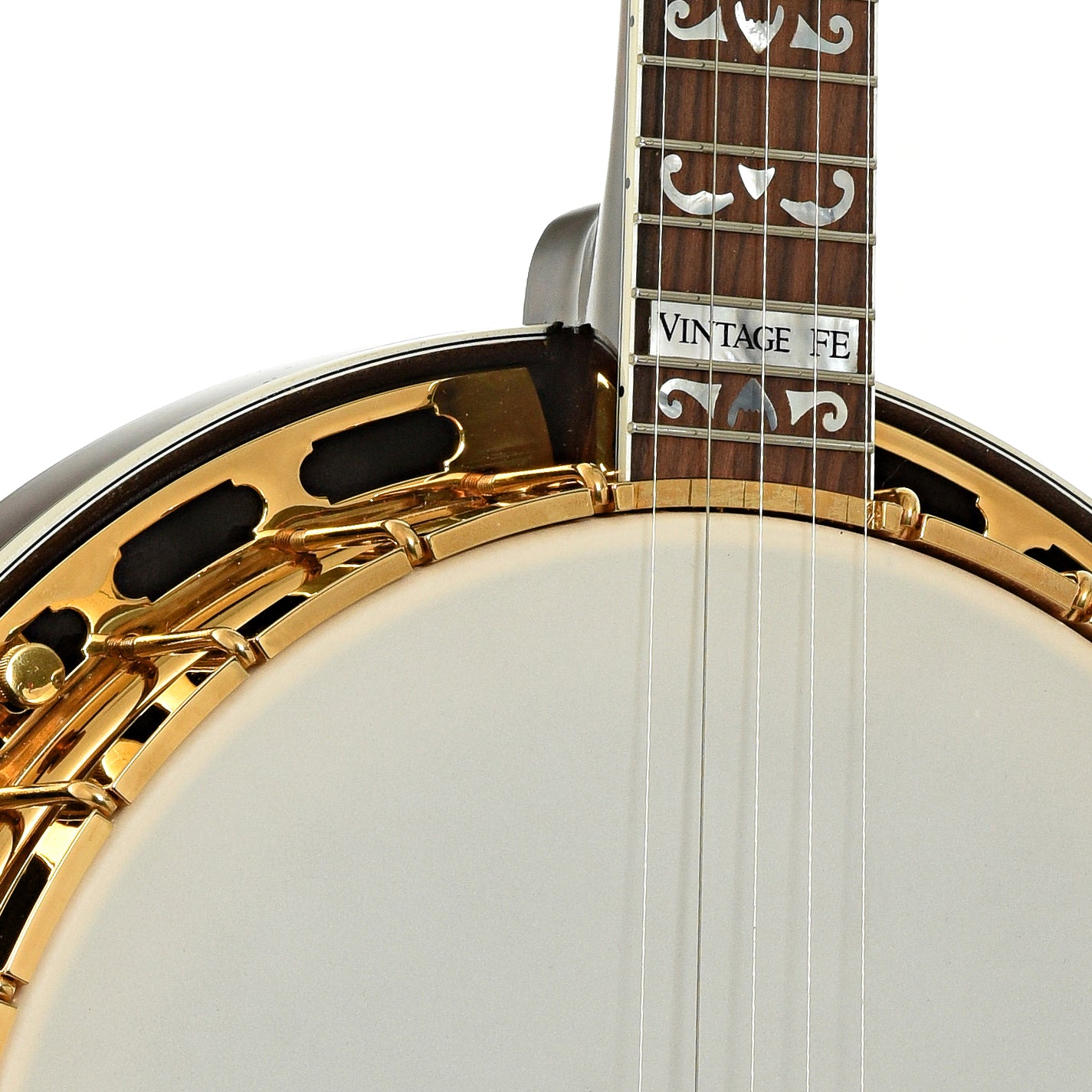 Front neck joint of Sullivan Vintage 35 Gold Flying Eagle Resonator Banjo