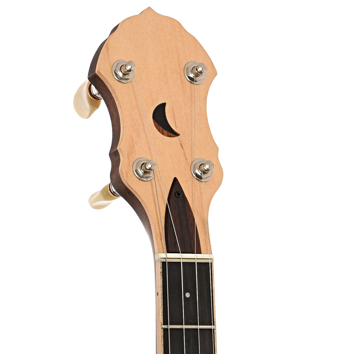 Front Headstock of Gold Tone HM-100 High Moon 12in Openback Banjo & Case, Shopworn