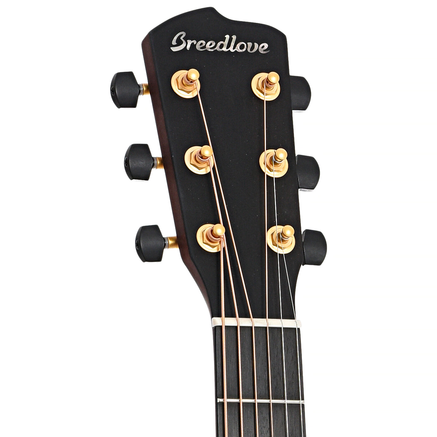 Front headstock of Breedlove Oregon Concerto Old Fashioned CE Myrtlewood-Myrtlewood Acoustic Guitar