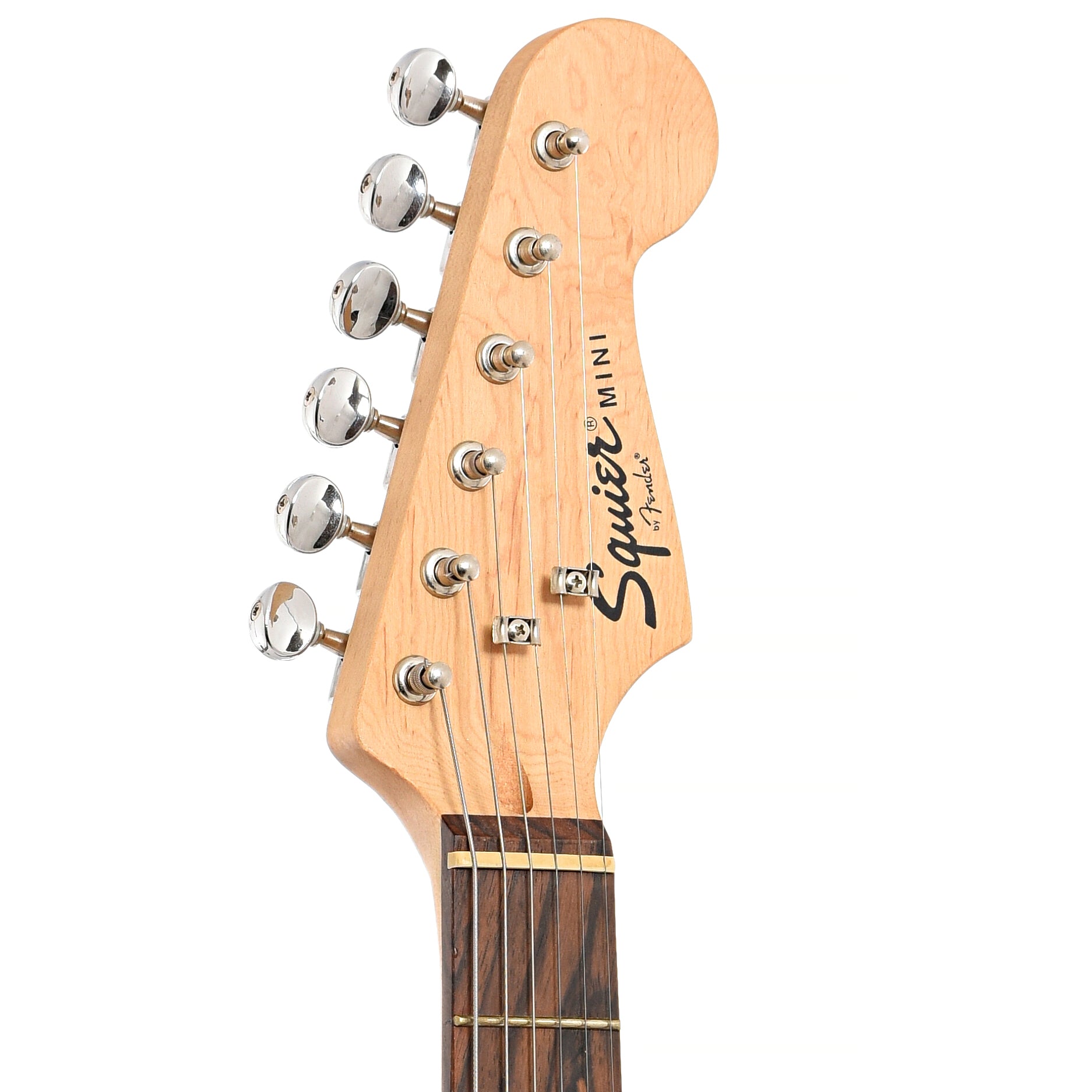 Front headstock of Squier Mini Stratocaster Electric Guitar (2016)