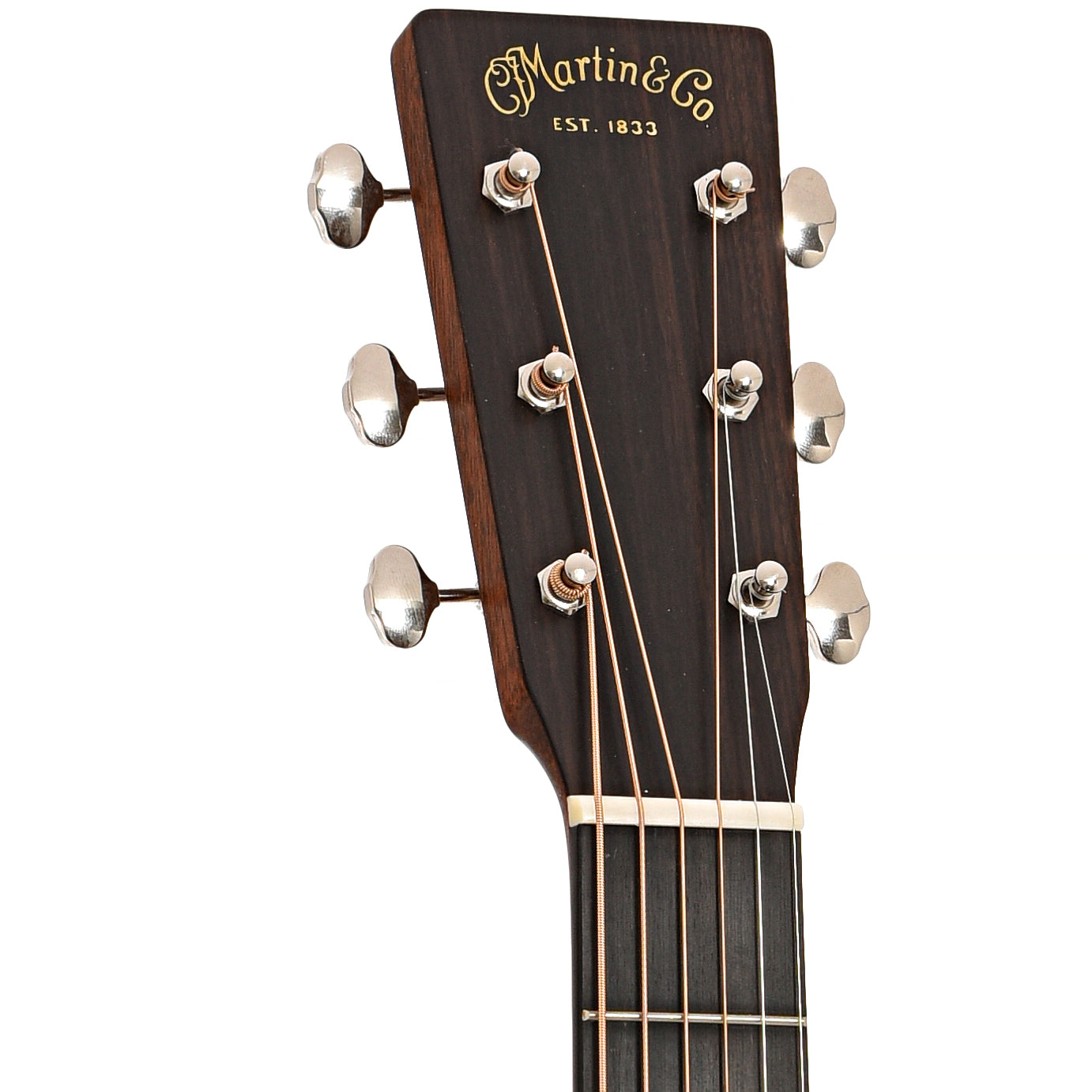 Front headstock of Martin D-18 Satin Acoustic Guitar