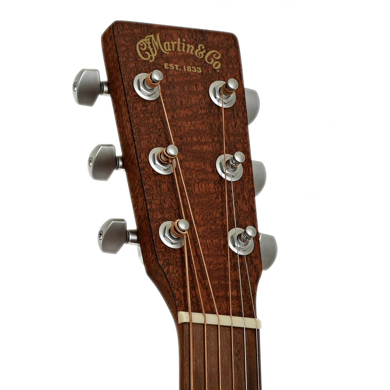 Headstock of Martin D-X2E Mahogany Acoustic Guitar 
