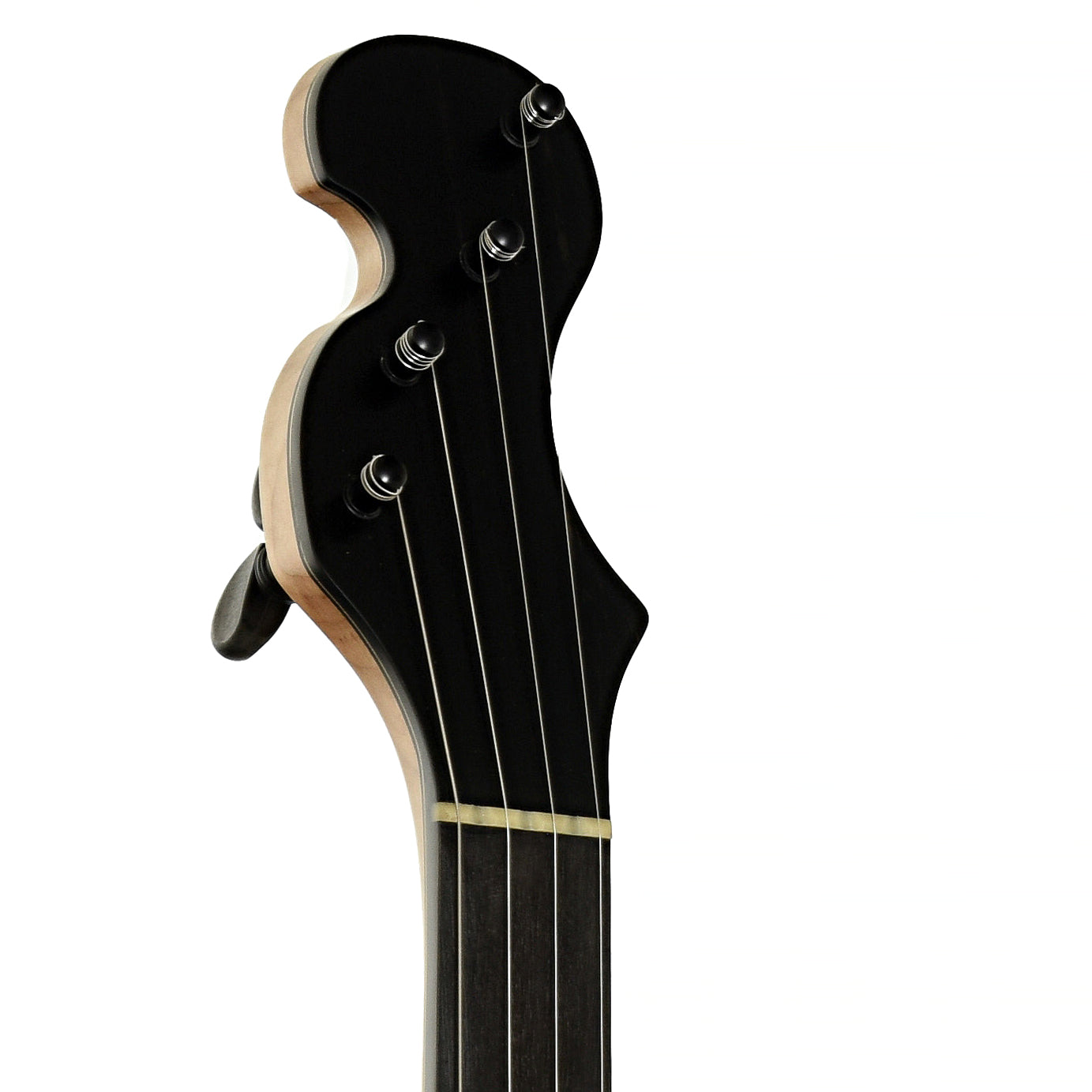 Headstock of Chuck Lee Hawkins Spring 12" Fretless Openback Banjo, #876