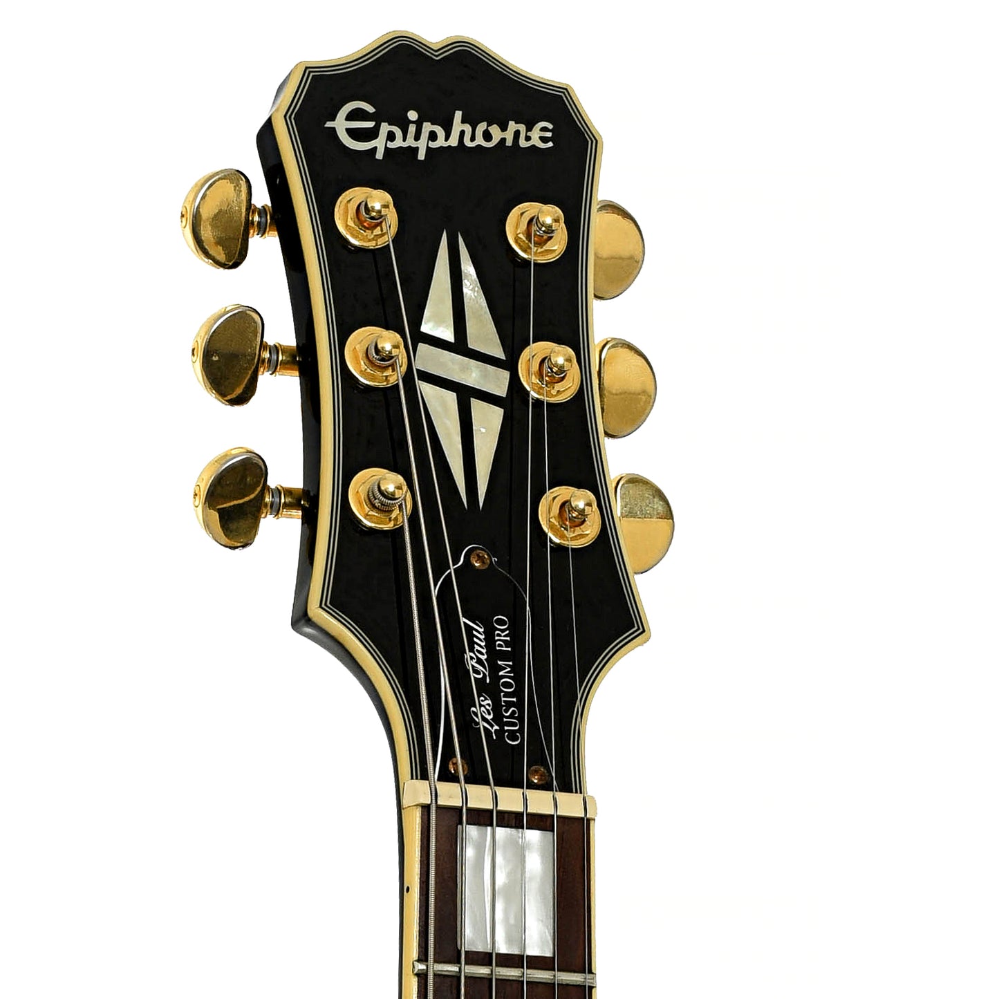 Headstock of Epiphone Les Paul Custom Pro Electric Guitar