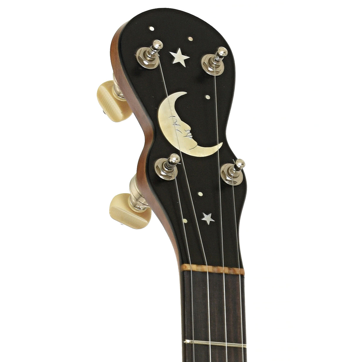 Headstock of Chuck Lee Ovilla 12" Open Back Banjo 