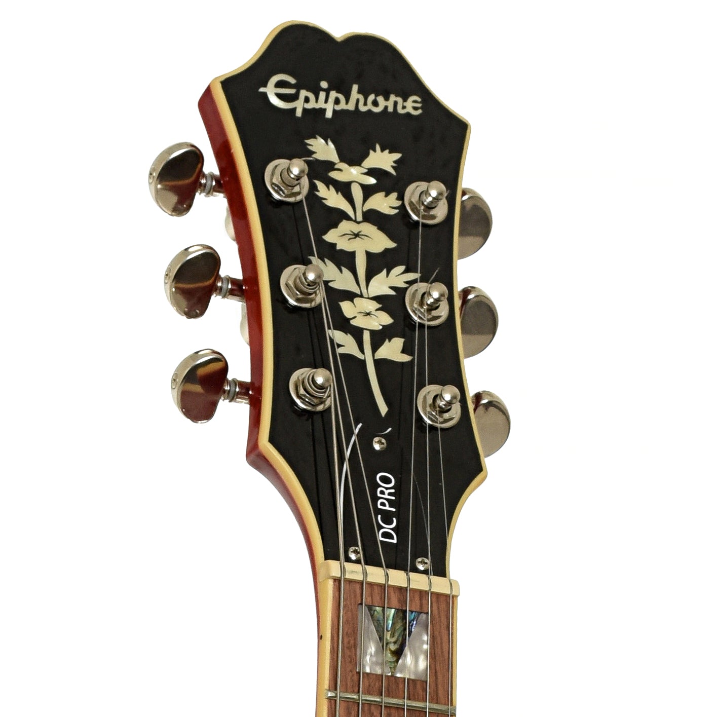 Headstock of Epiphone DC Pro Electric Guitar 