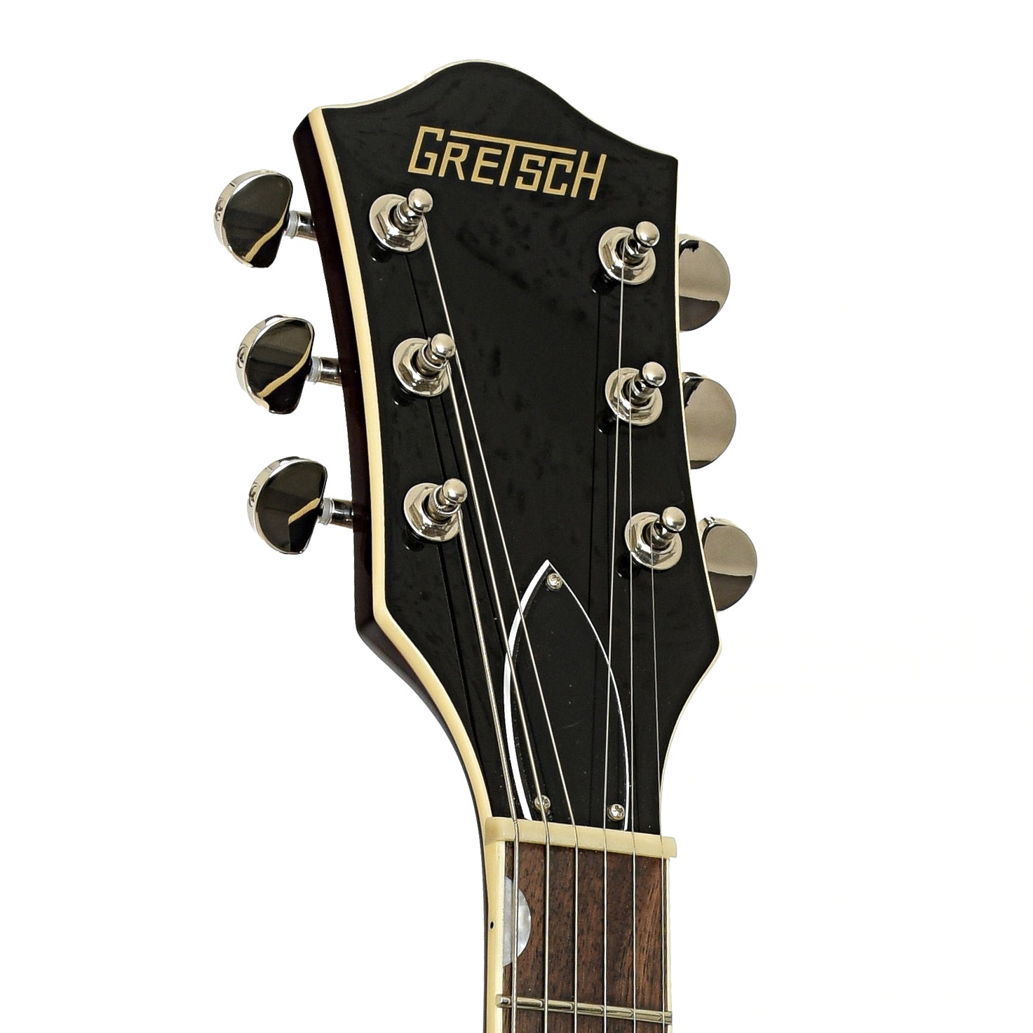 Headstock of Gretsch G2622T Streamliner Center Block Double-Cut with Bigsby Electric Gutitar, Arctic Blue