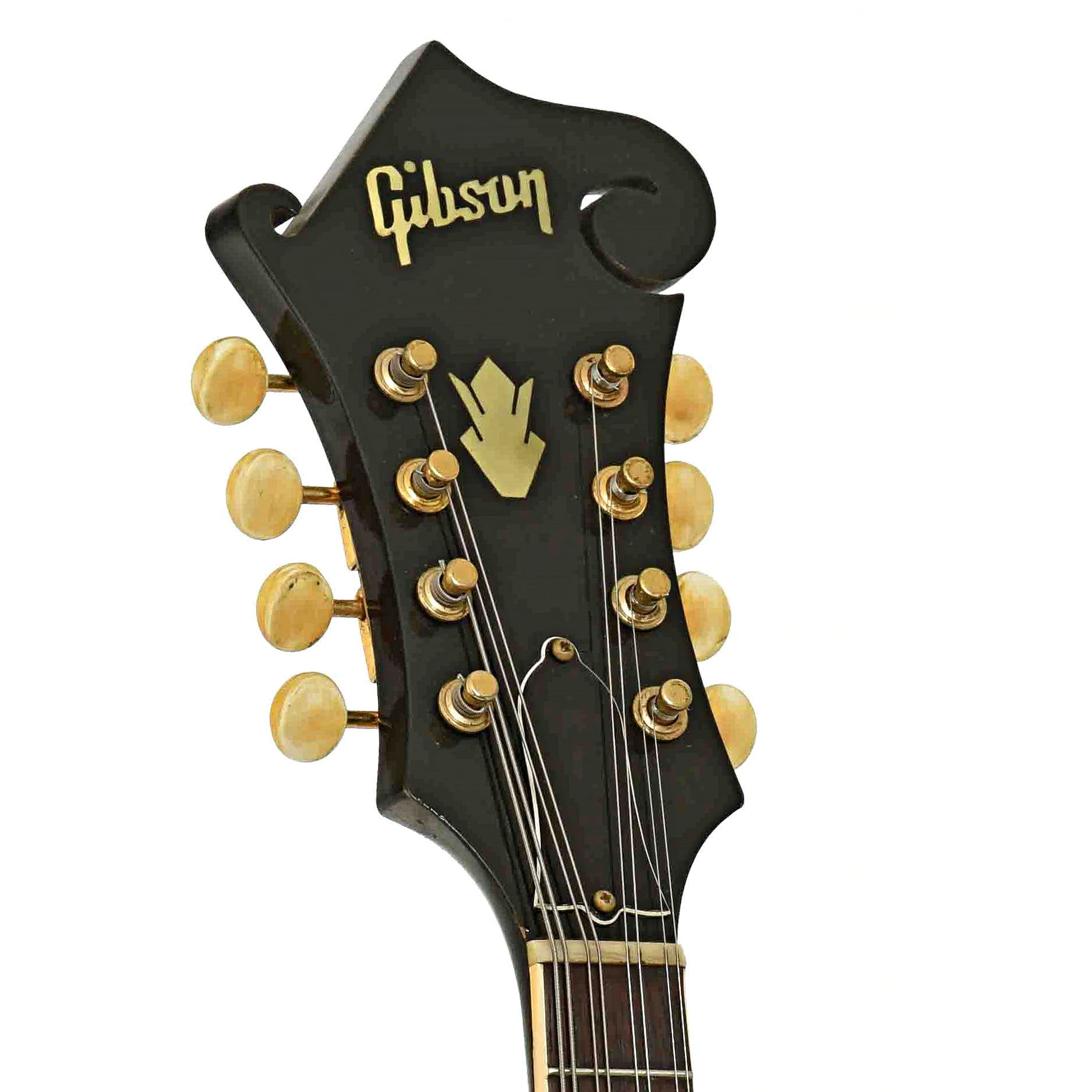 Headstock of Gibson EM-200 Florentine Electric Mandolin