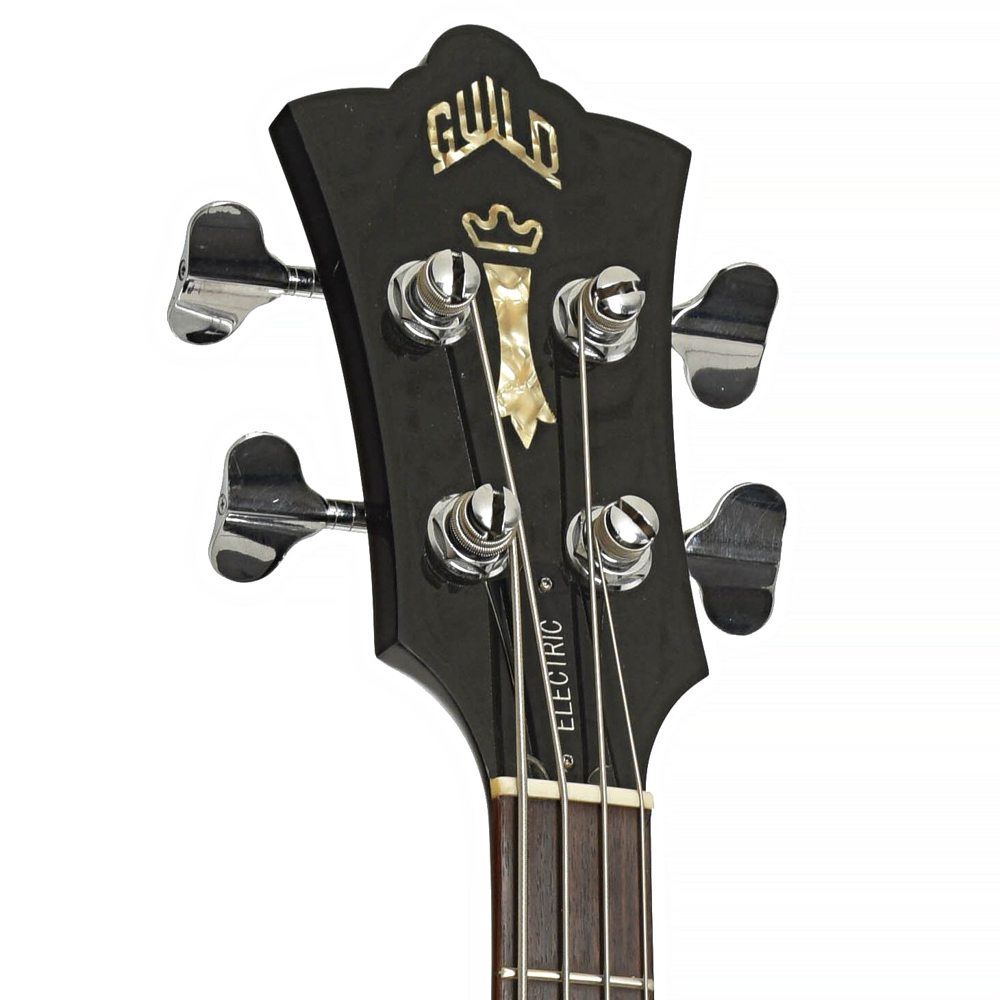 Headstock of Guild B-50 NT Acoustic Bass Guitar 