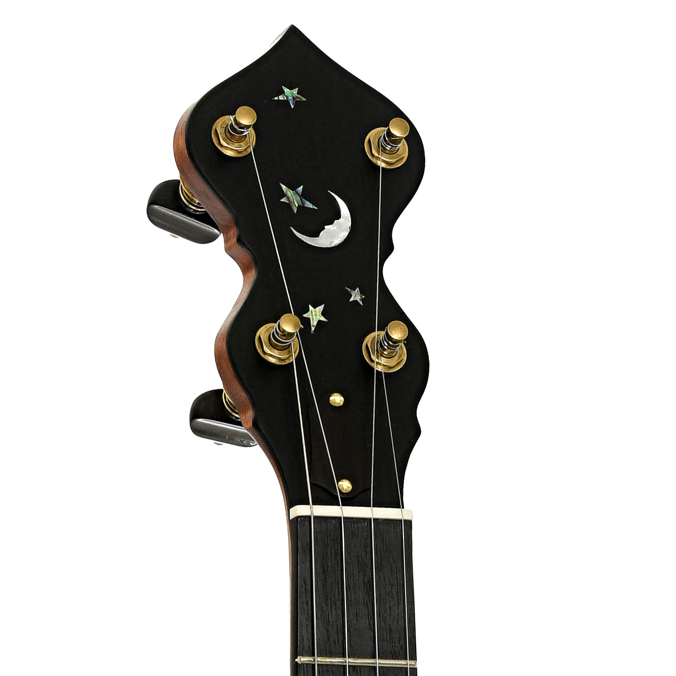 Headstock of Ome Jubilee 12" Openback Banjo, Mahogany Neck
