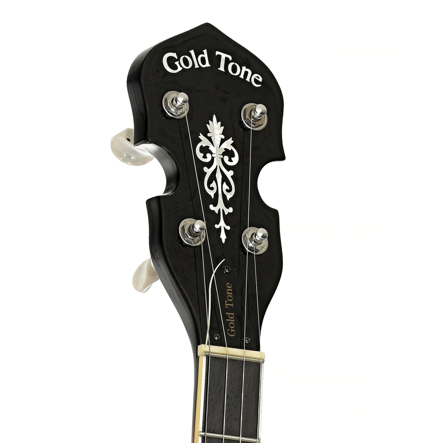 Headstock of Gold Tone Dojo Deluxe