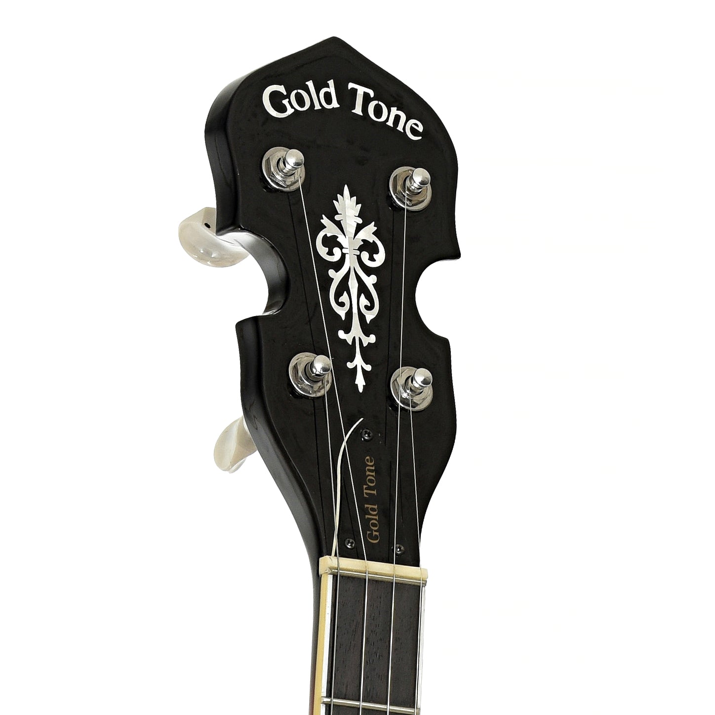 Headstock of Gold Tone Dojo Deluxe