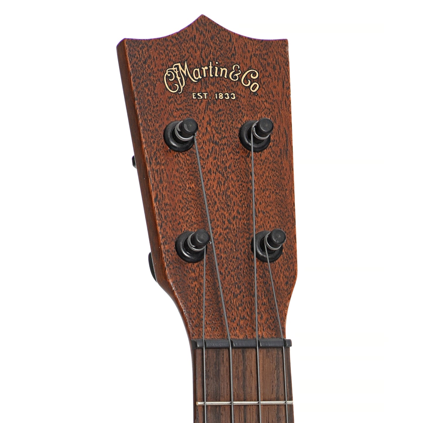 Front headstock of Martin Style 0 Soprano Ukulele Shopworn