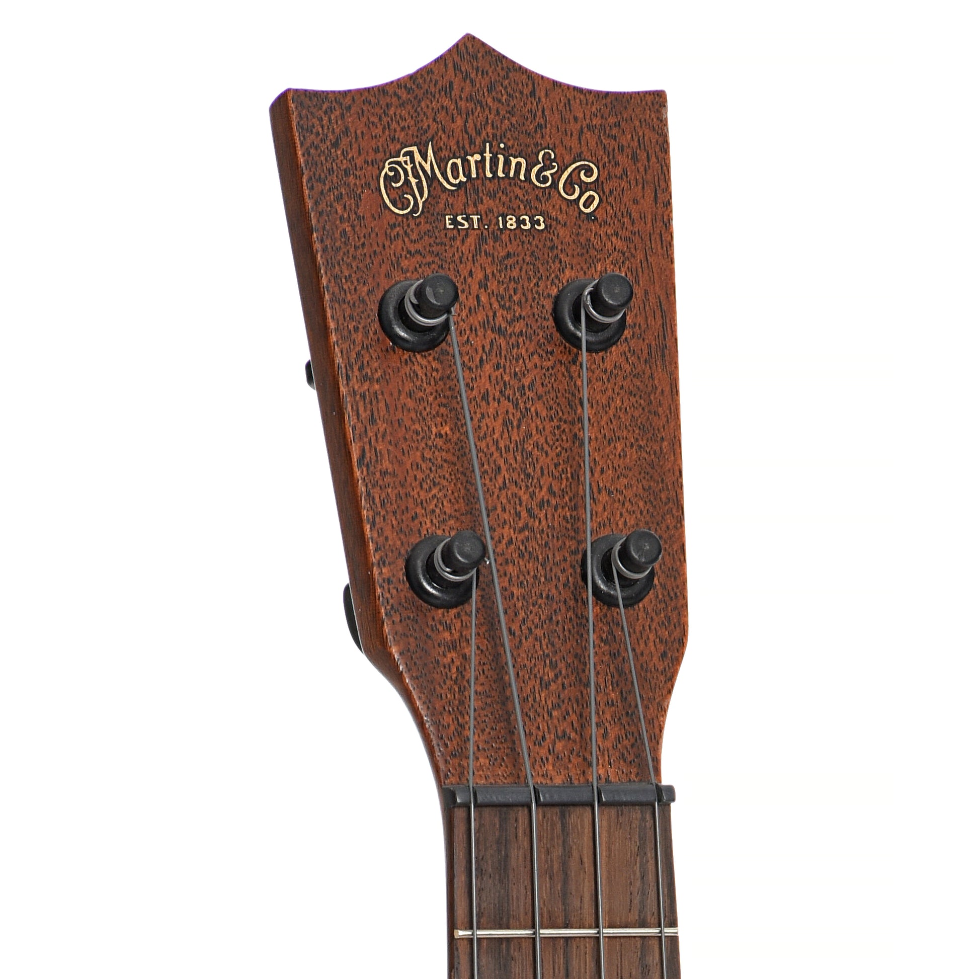 Front headstock of Martin Style 0 Soprano Ukulele Shopworn