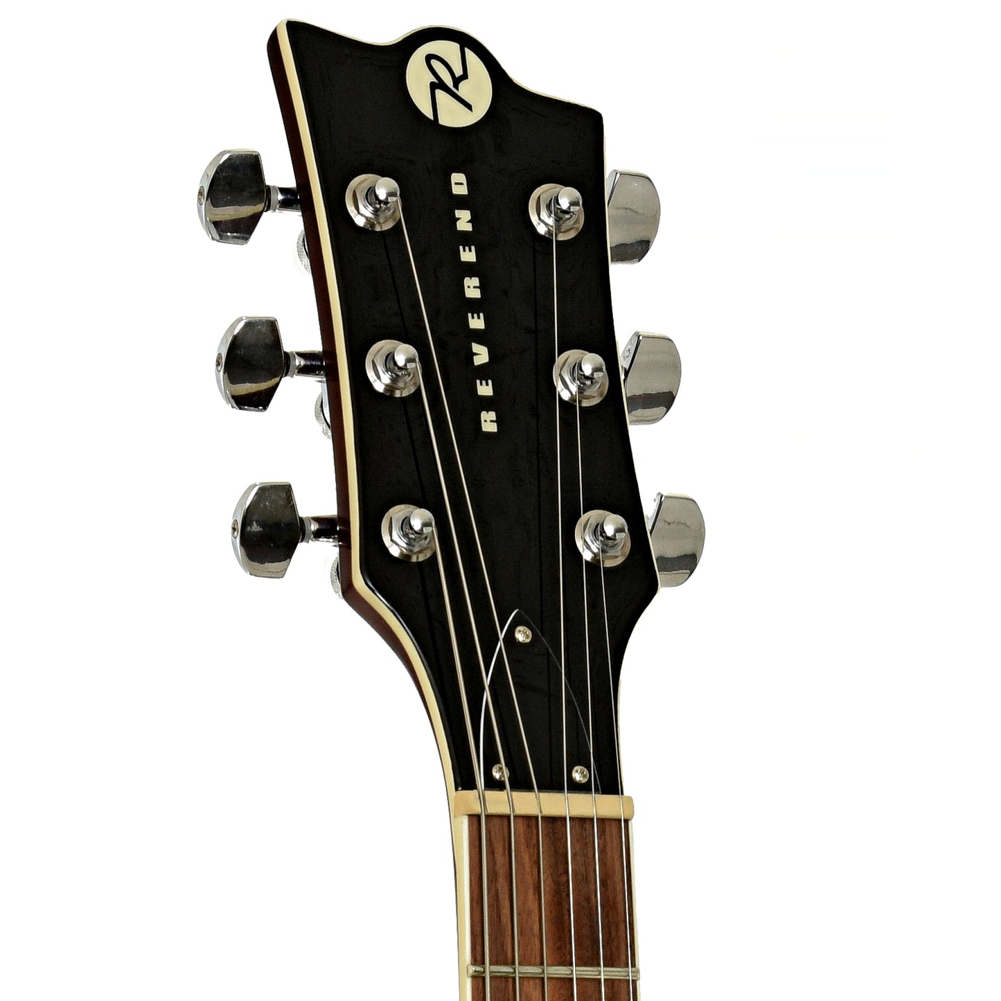 Headstock of Reverend Roundhouse II FM Electric Guitar                                         