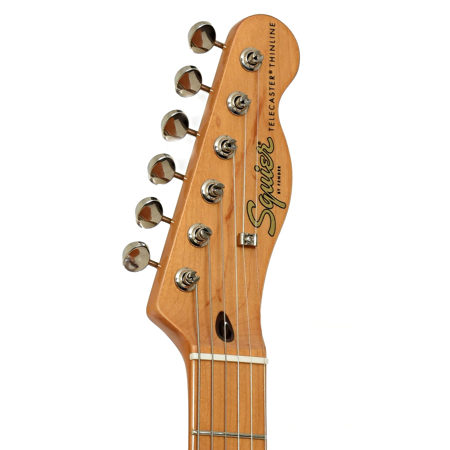 Headstock of Squier Classic Vibe '60s Telecaster Thinline, Natural