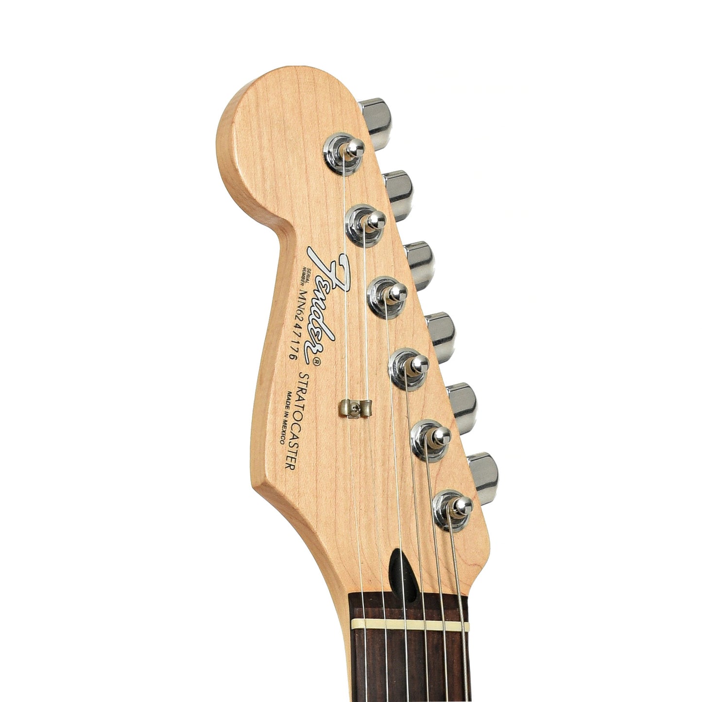 Headstock of Fender Standard Stratocaster LH Electric Guitar 