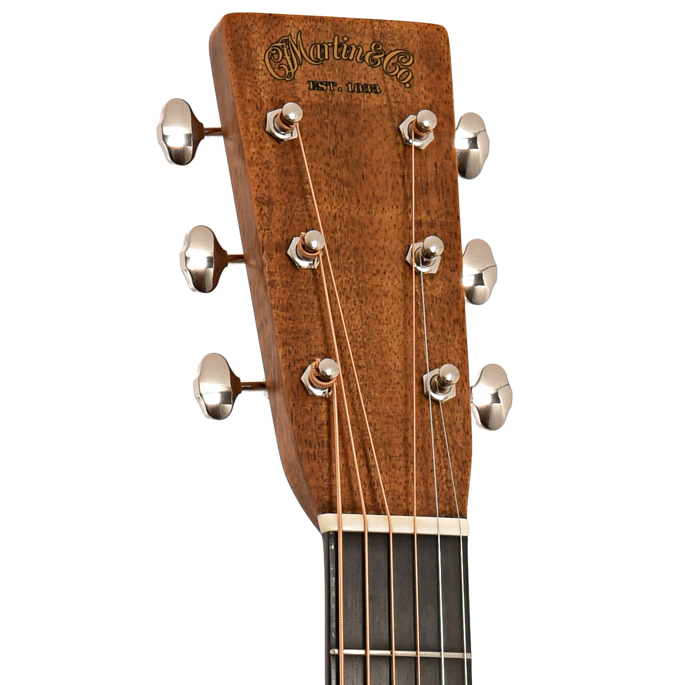 Front headstock of Martin Custom 28-Style 14-Fret 00 Guitar