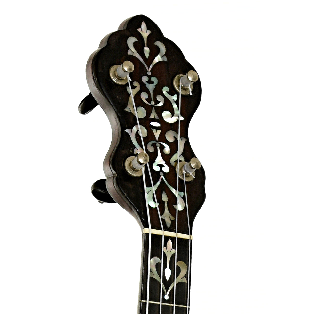 Headstock of L.B. Gatcomb Standard 50 Open Back Banjo