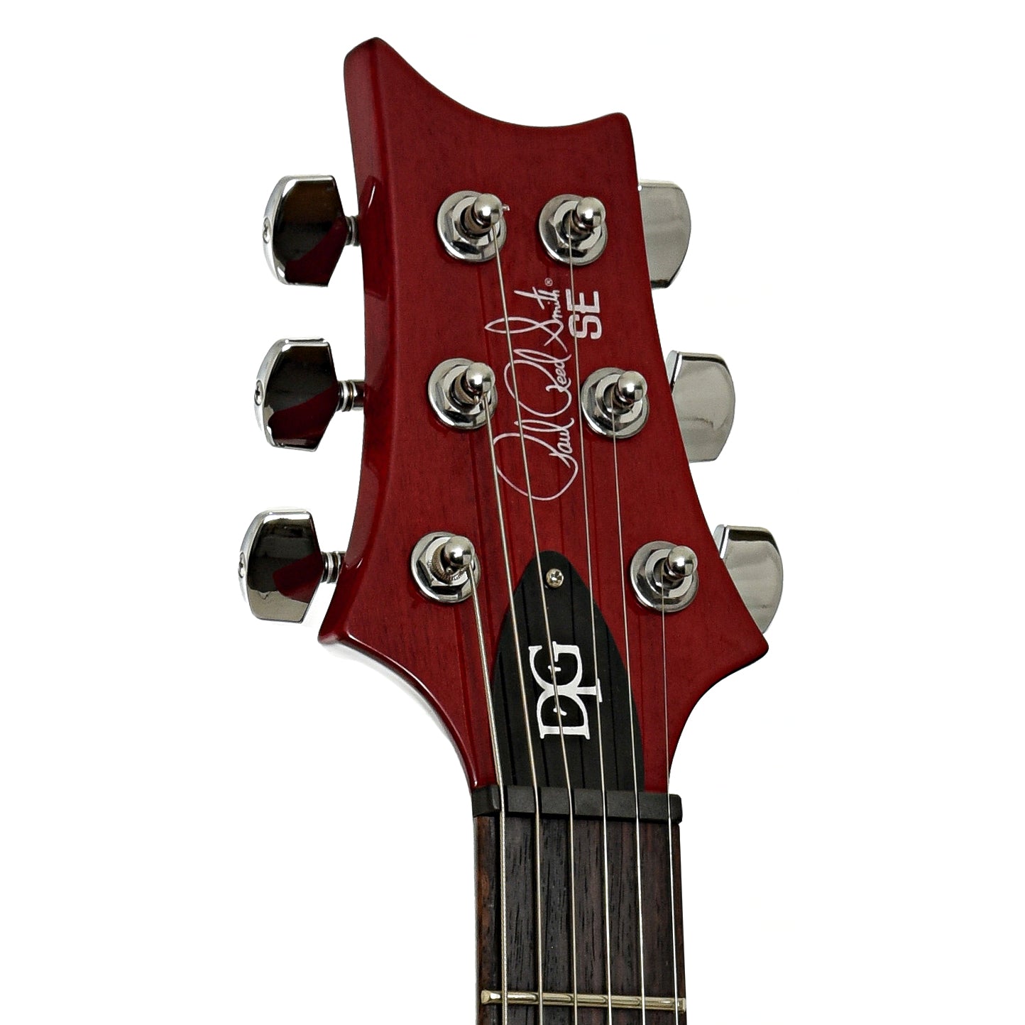 Headstock of PRS SE DGT Standard Vintage Cherry Electric Guitar